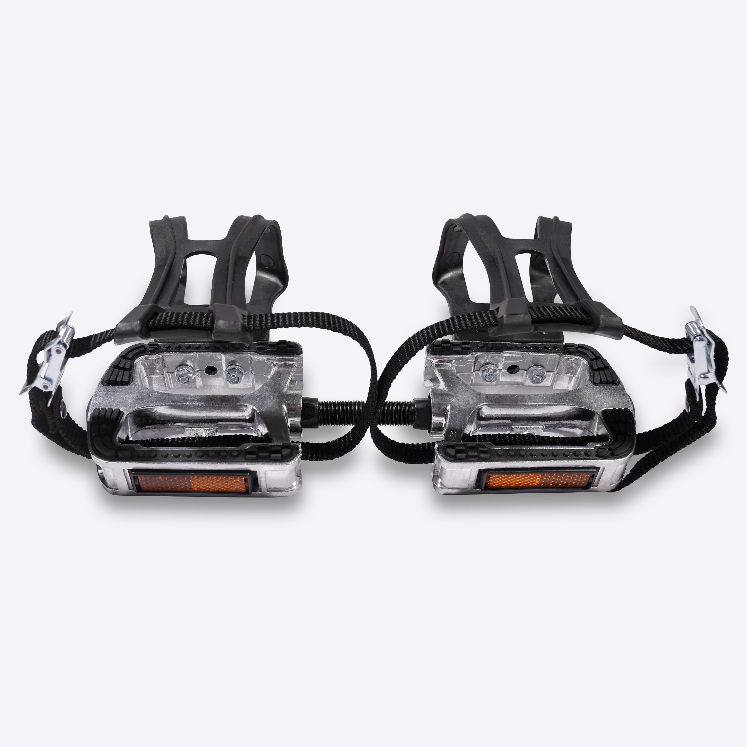 DeerRun® Indoor Bike Pedals with Toe Clip and Straps, Ride with Regular Shoes