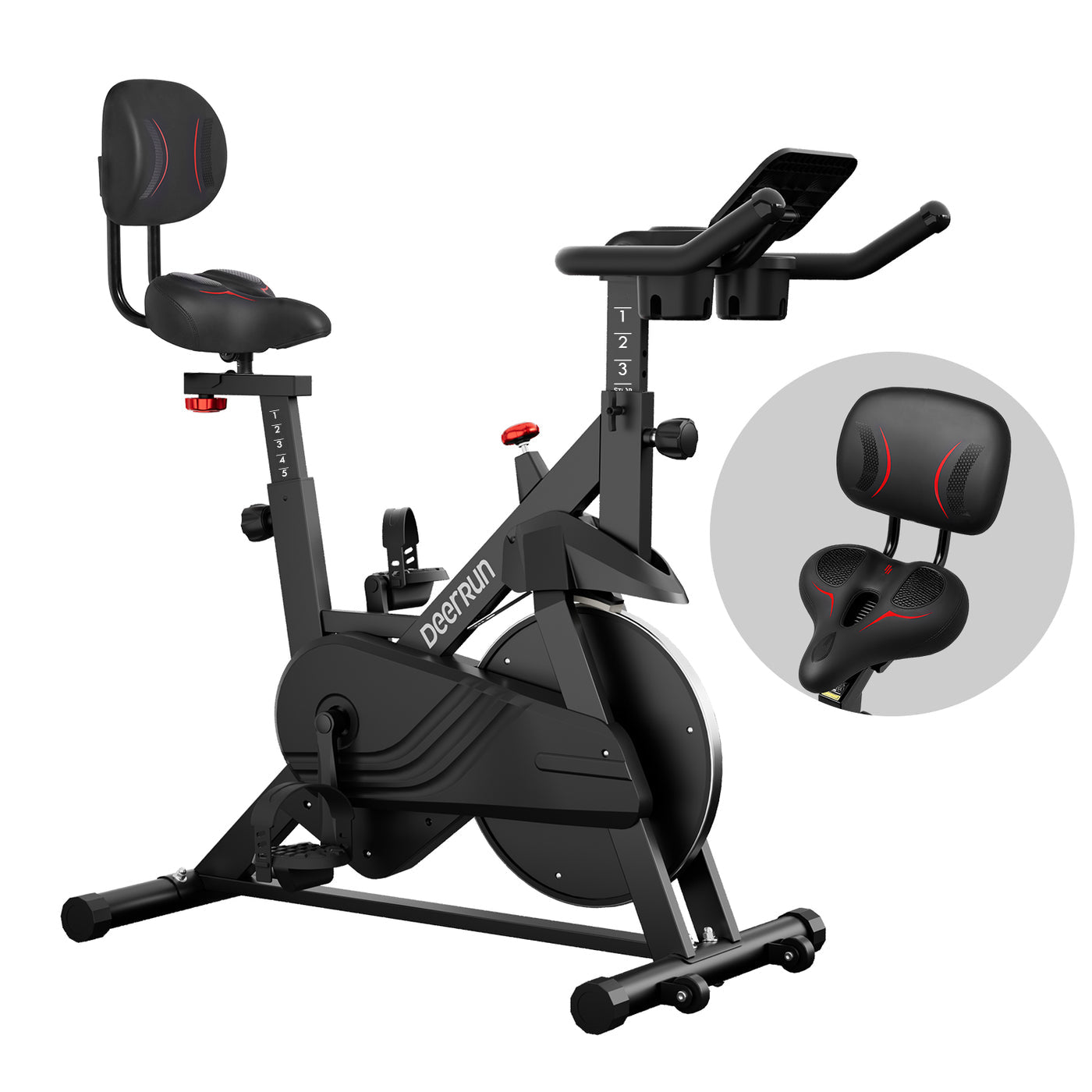 DeerRun S500 Indoor Adjustable Magnetic Resistance Silent Belt Smart Cycling Bike with PitPat App