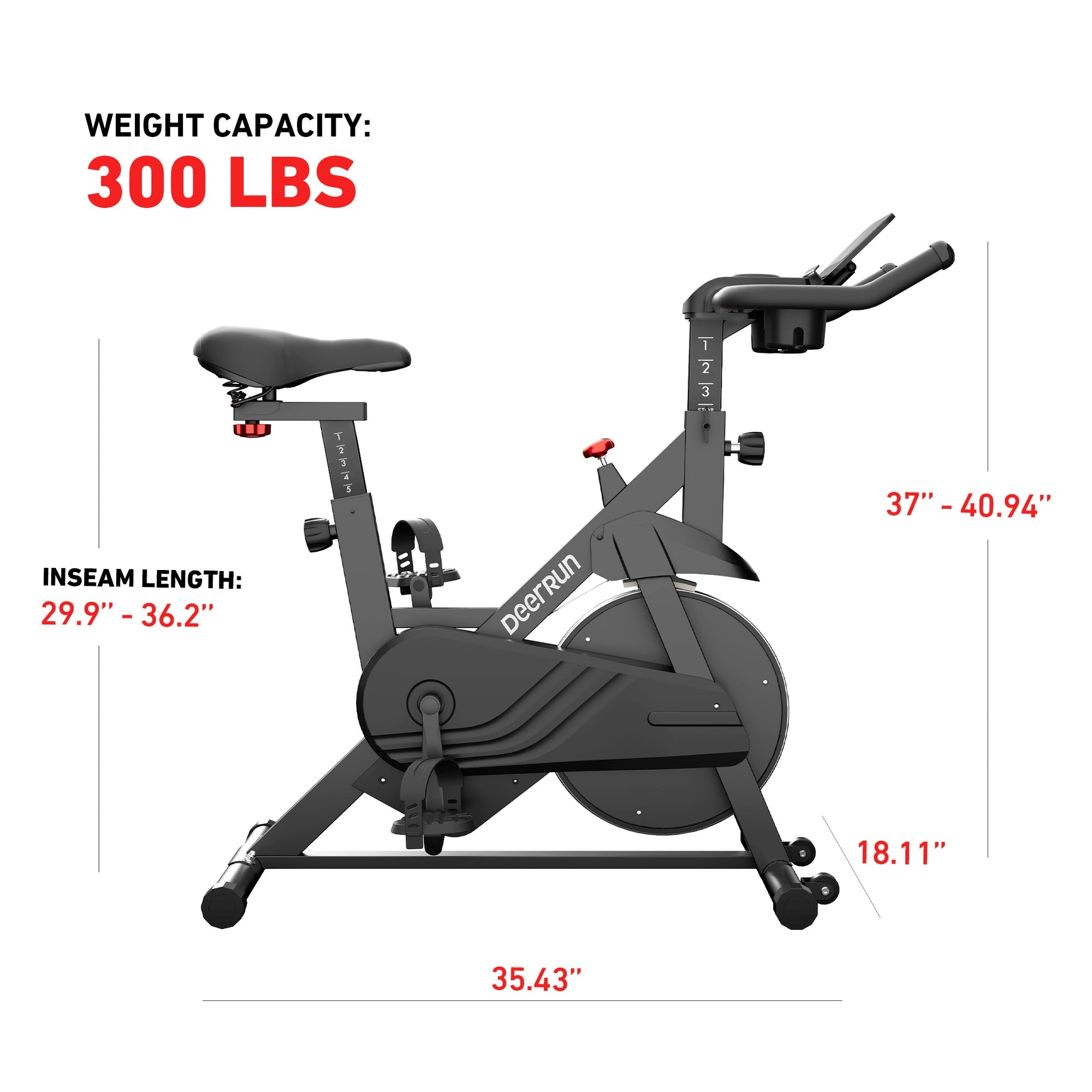 DeerRun S500 Indoor Adjustable Magnetic Resistance Silent Belt Smart Cycling Bike with PitPat App