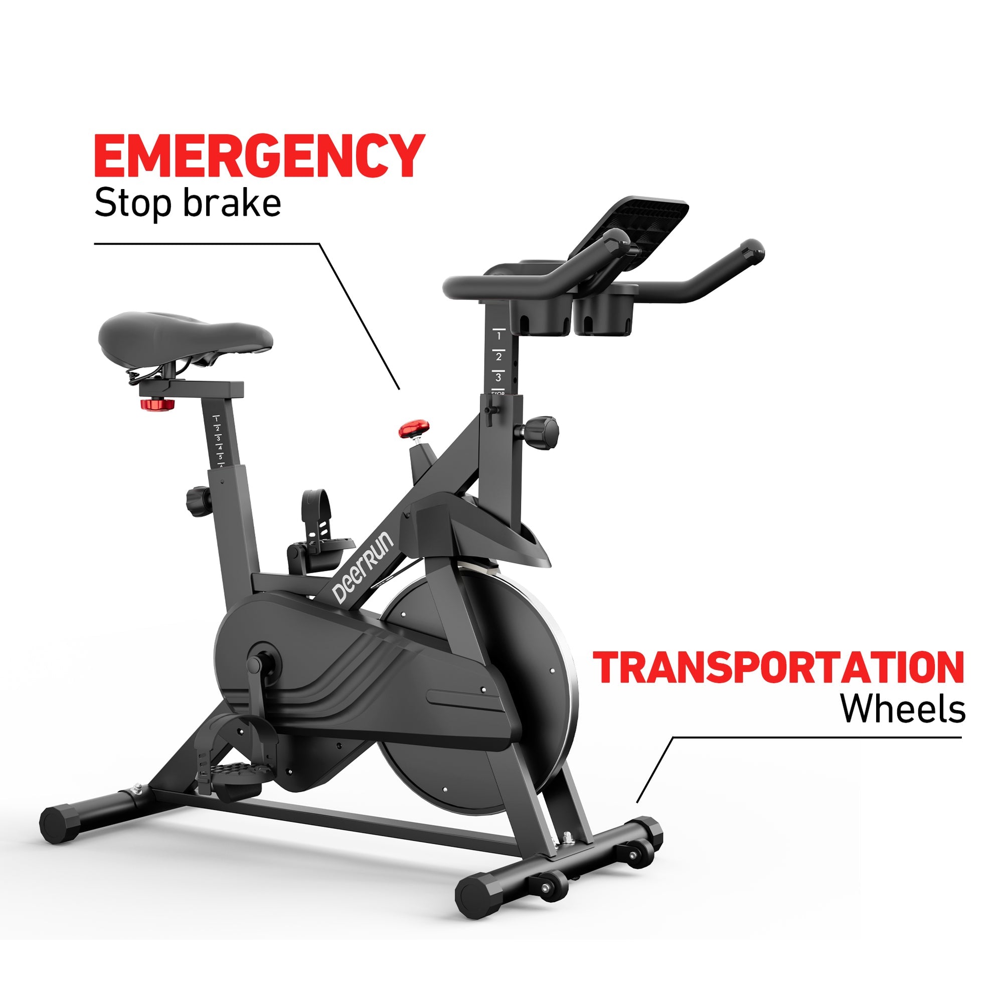 DeerRun S500 Indoor Adjustable Magnetic Resistance Silent Belt Smart Cycling Bike with PitPat App