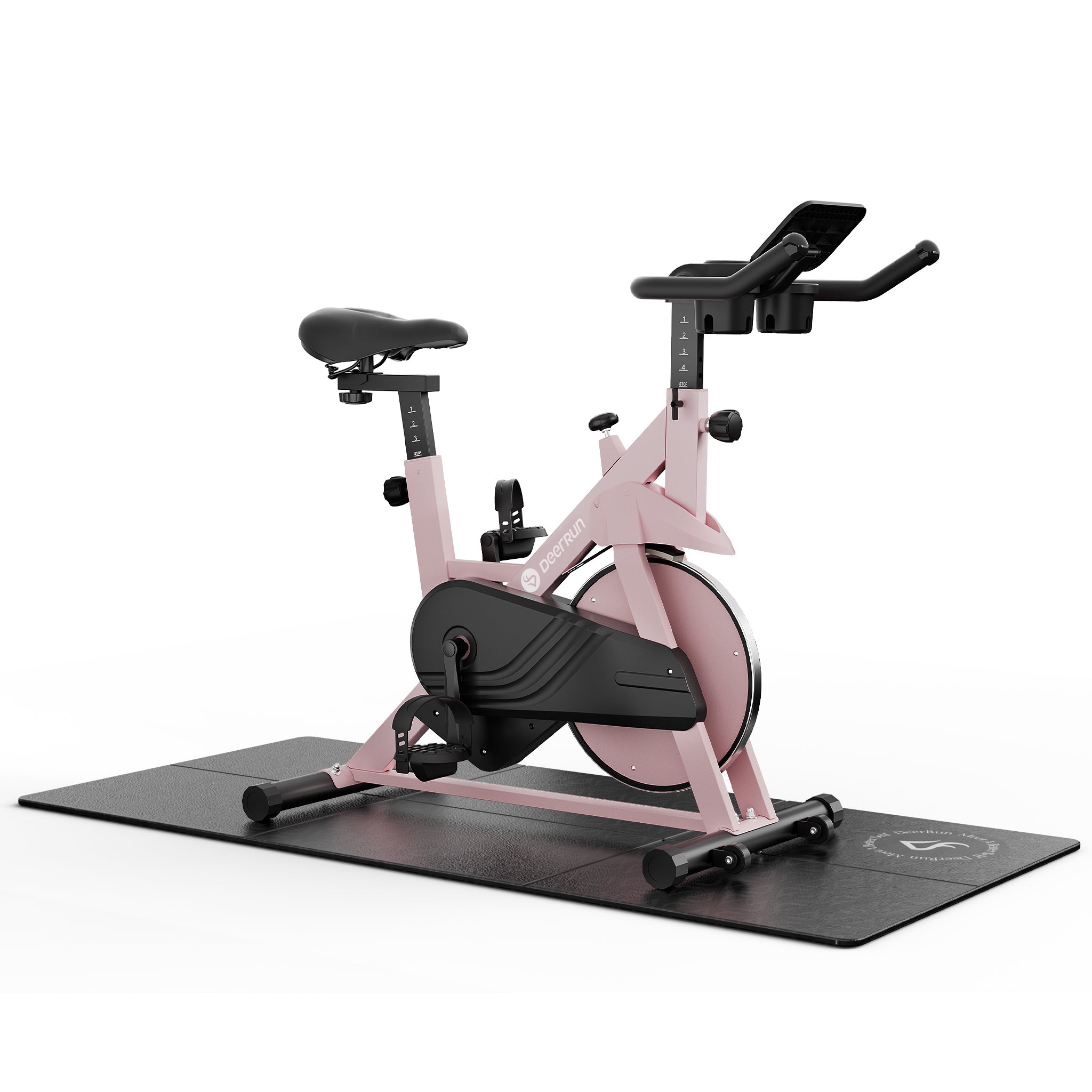 DeerRun S500 Indoor Adjustable Magnetic Resistance Silent Belt Smart Cycling Bike with PitPat App - Pink