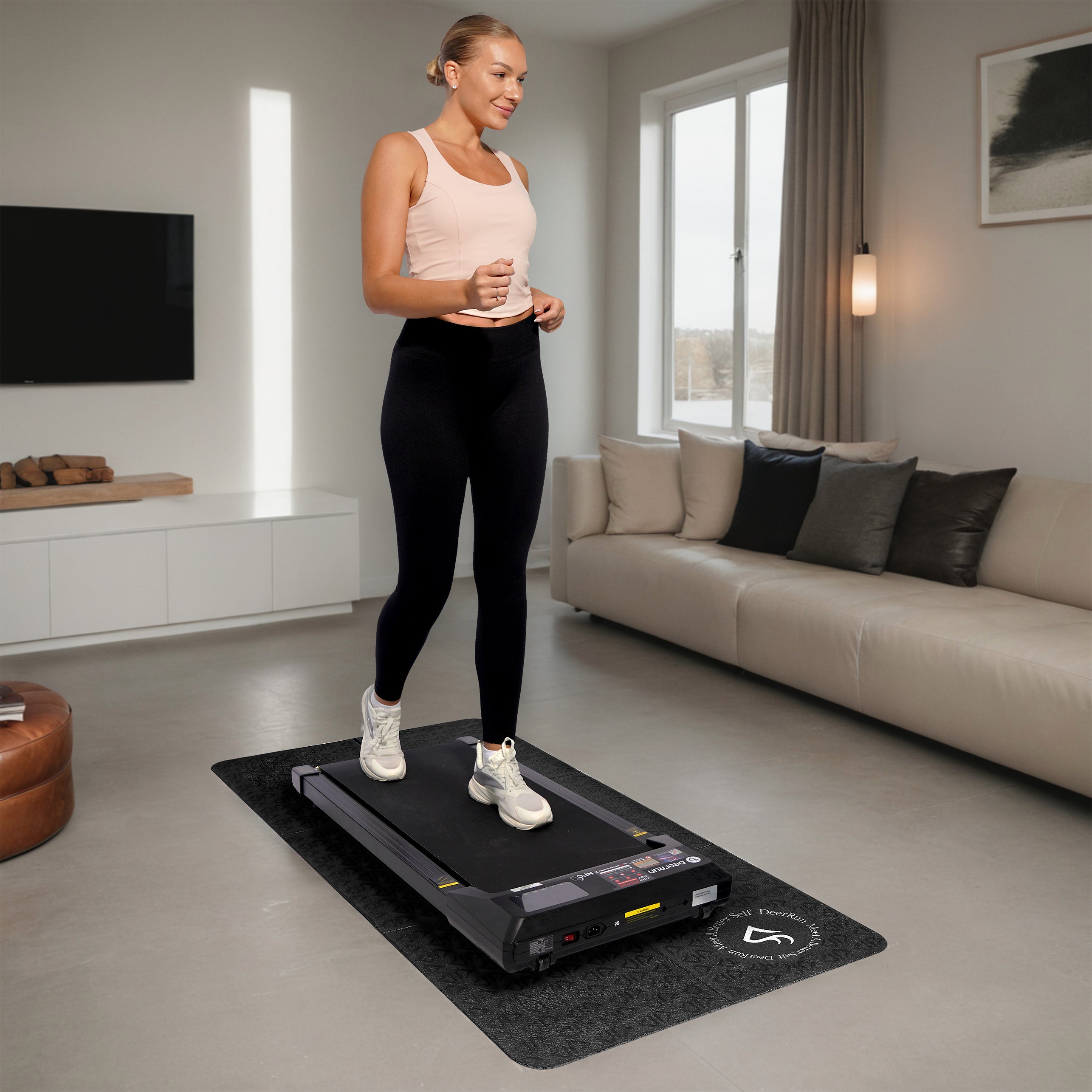 DeerRun® Glory Mat in 6MM Signature PVC, Higher Density Foldable Bike & Treadmill Mat