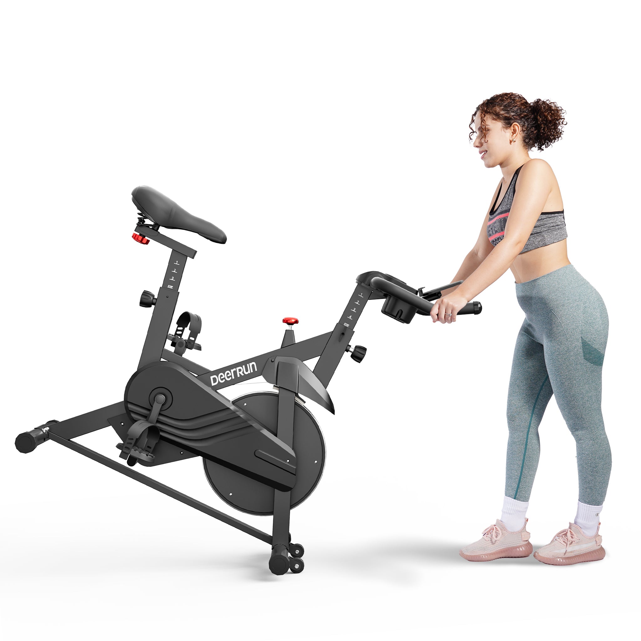 DeerRun S500 Indoor Adjustable Magnetic Resistance Silent Belt Smart Cycling Bike with PitPat App
