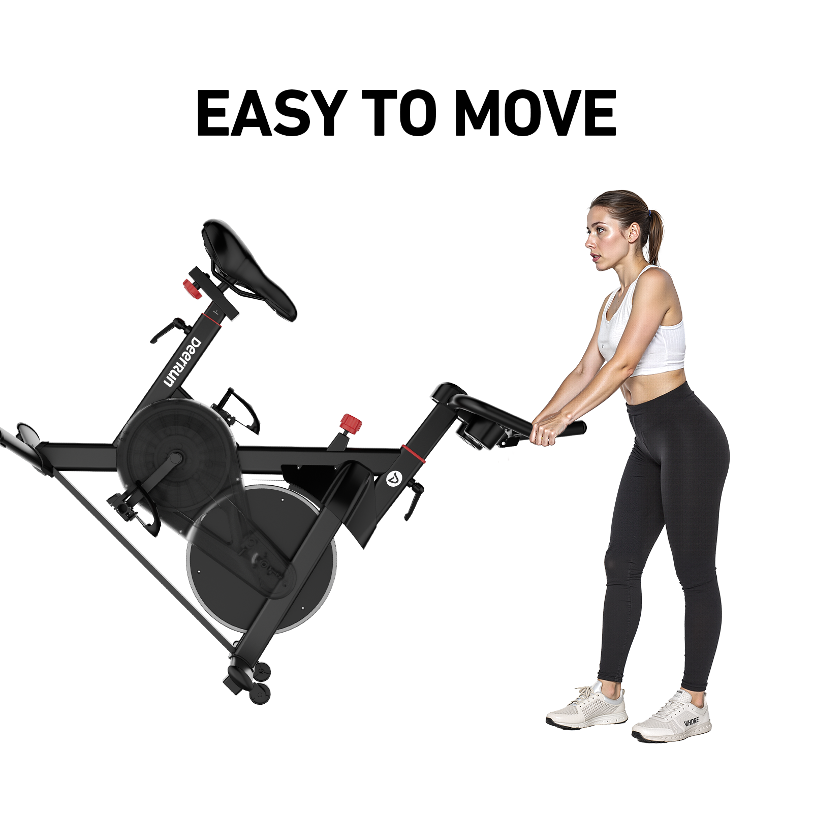 DeerRun S500 Pro King Size Indoor Exercise Bike for Tall Riders 32 Magnetic Resistance, LED Screen