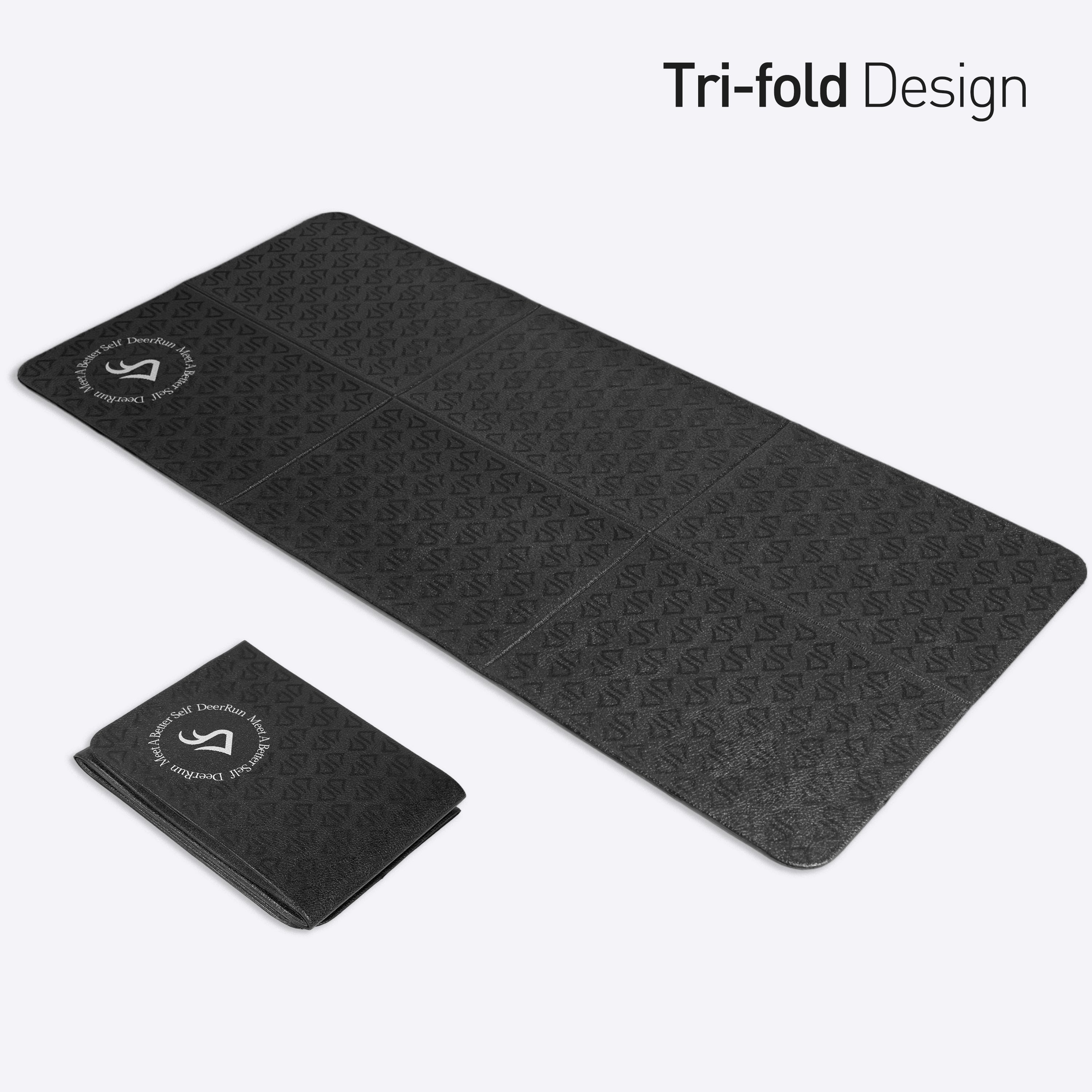 DeerRun® Glory Mat in 6MM Signature PVC, Higher Density Foldable Bike & Treadmill Mat