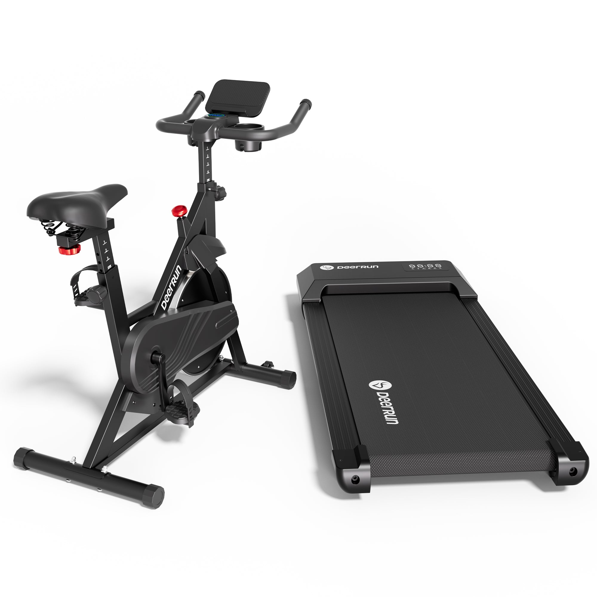 DeerRun Q1 Urban Under-Desk Treadmill & DeerRun S500 Indoor Smart Stationary Cycling Bike