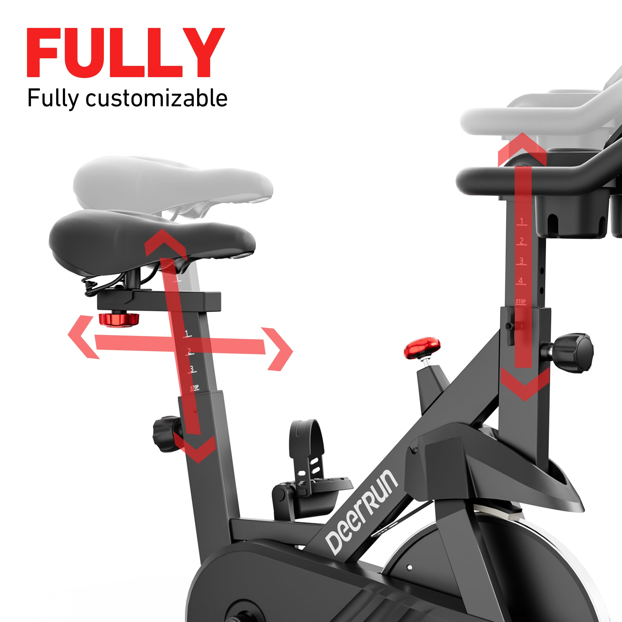 DeerRun S500 Indoor Adjustable Magnetic Resistance Silent Belt Smart Cycling Bike with PitPat App