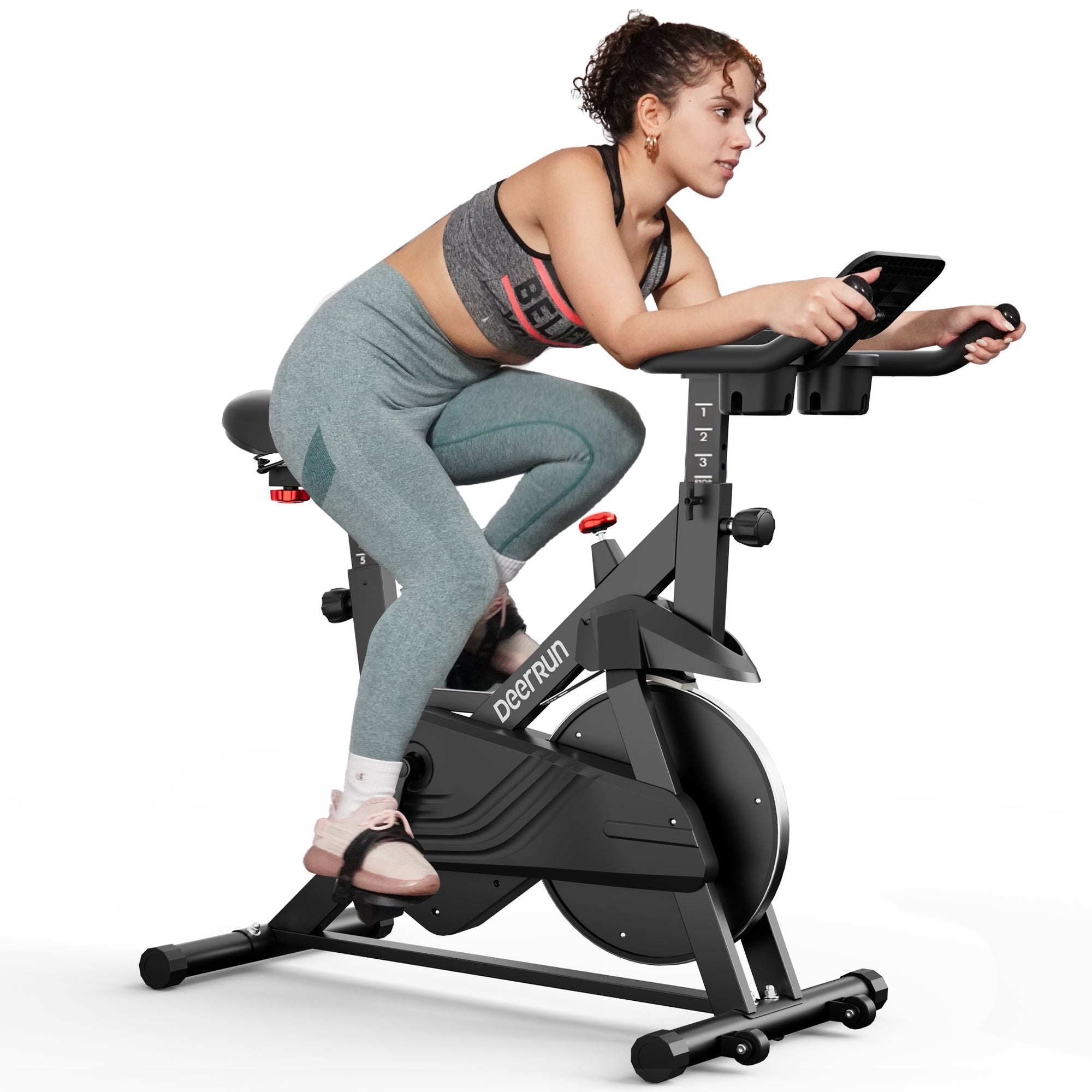 DeerRun S500 Indoor Adjustable Magnetic Resistance Silent Belt Smart Cycling Bike with PitPat App