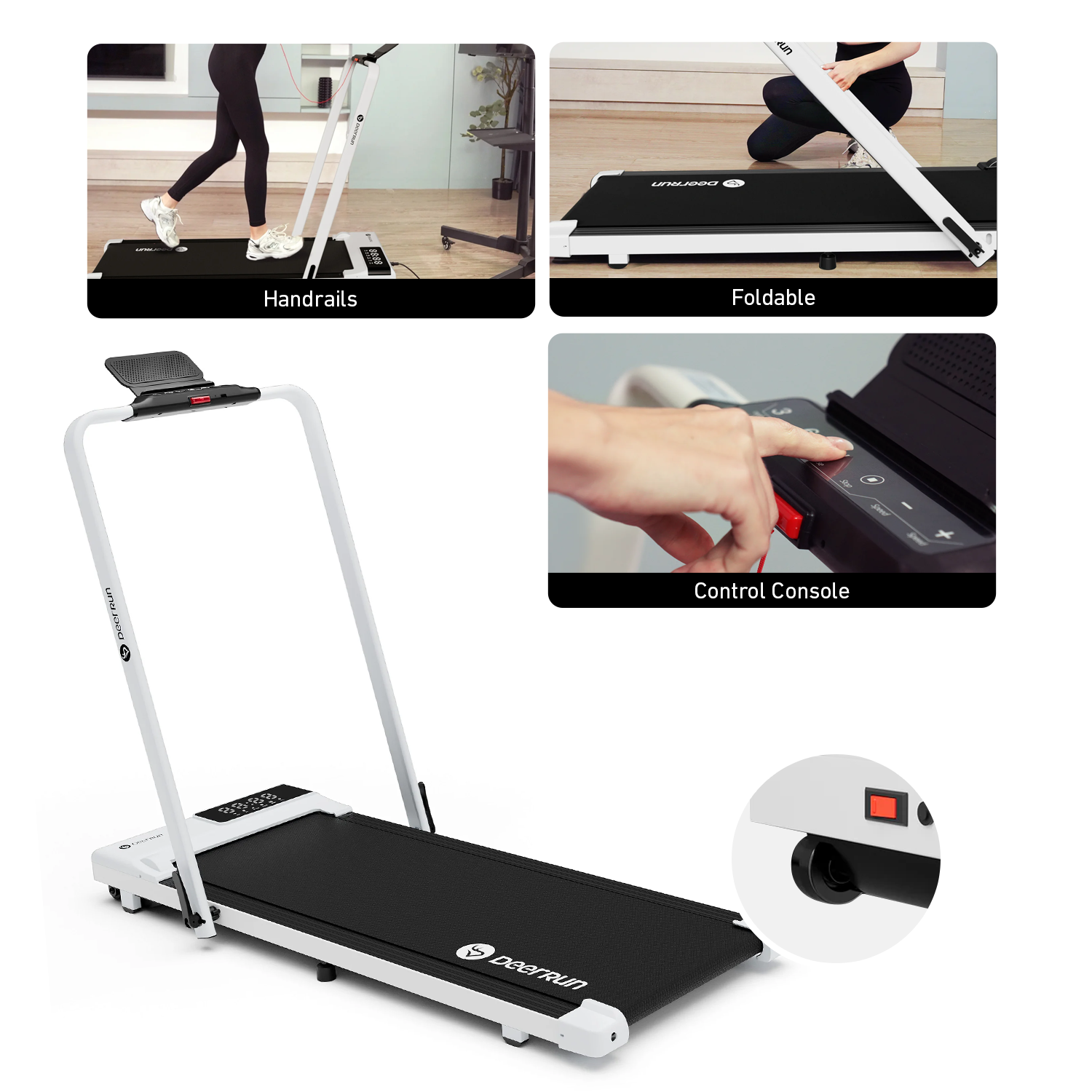 DeerRun A5 Pro Smart 2 in 1 Folding Treadmill White