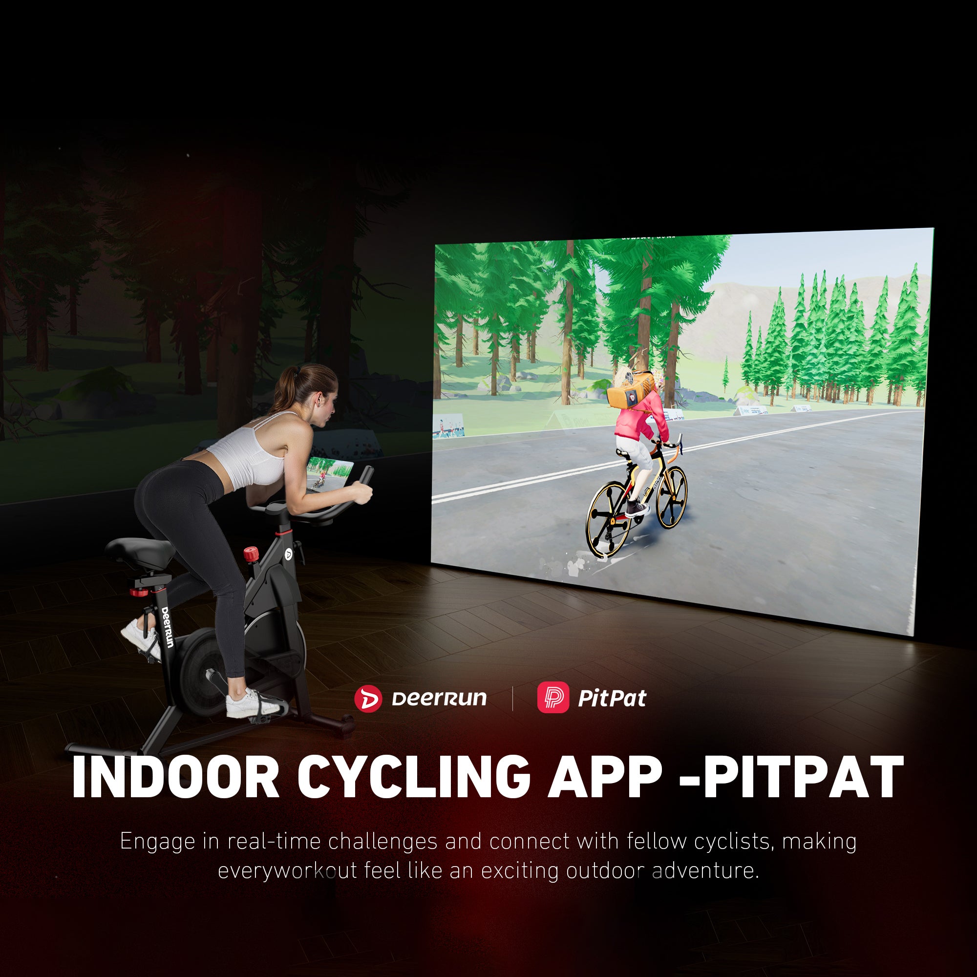 DeerRun S500 Pro King Size Indoor Exercise Bike for Tall Riders 32 Magnetic Resistance, LED Screen